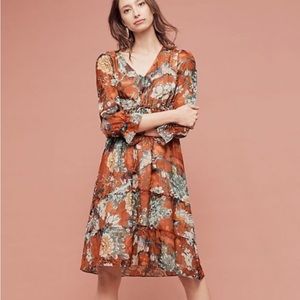 Anthropologie Gorgeous autumnal empire waist, worn once. Size 10. Bird & flower